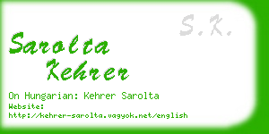 sarolta kehrer business card